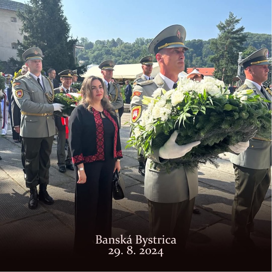 Her Excellency Ambassador Safa Khaldi at the celebrations of the 80th anniversary of the Slovak National Uprising in Banská Bystrica